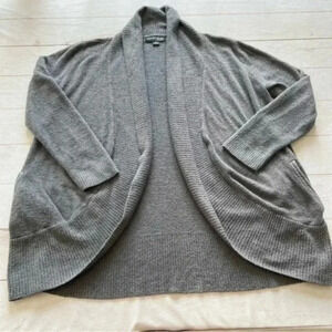 Barefoot Dreams Womens CozyChic Lite CircleCardigan Size 1X Open Front Grey 423